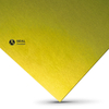 Fluorescent green anodized aluminum plate, with electrolytic coloring applied to facades or outdoor products